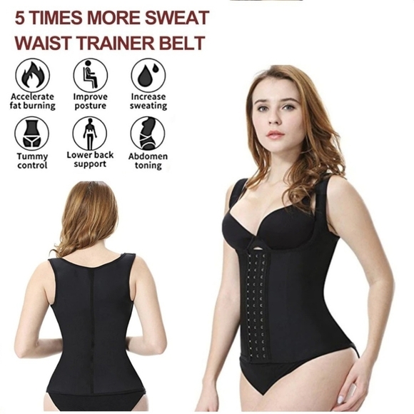 Black - Waist Trainer Vest - Sz US 18 - Waistline 40 to 41.5 in - Picture 1 of 7